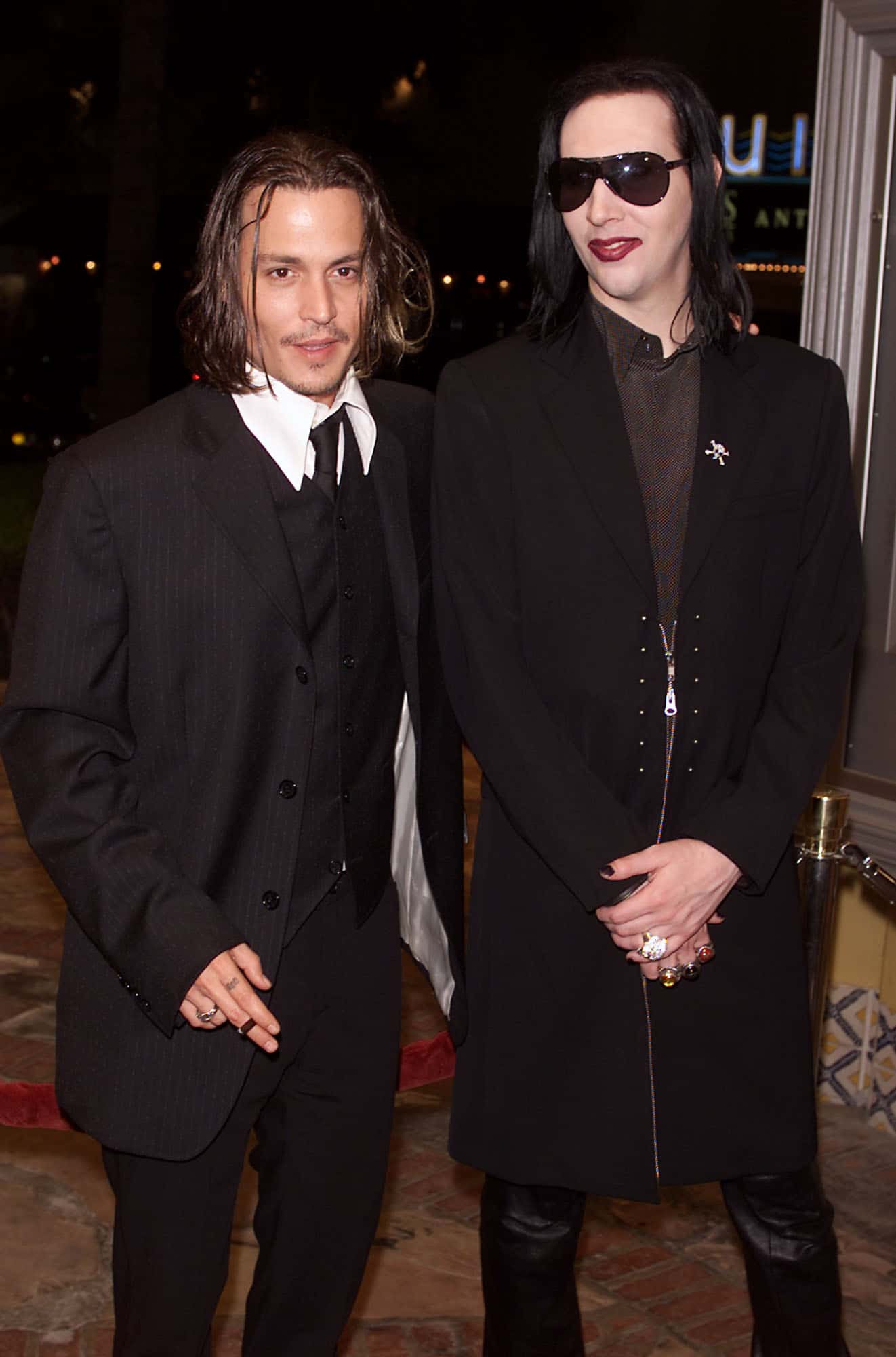Johnny Depp and Marilyn Manson at the premiere of