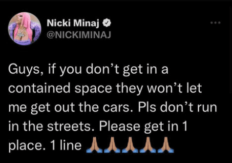 Nicki Minaj requested fans to maintain order during the meet and greet (Photo by Instagram@nickiminaj)
