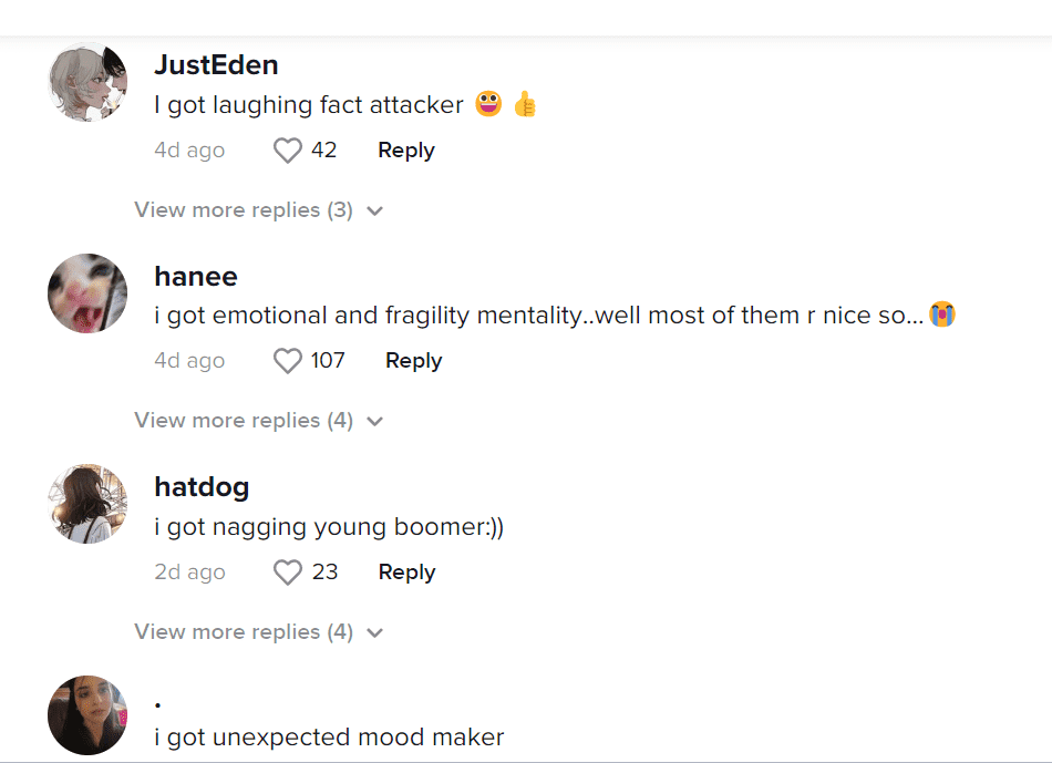 Comments left on Ktestone Personality Test (@wxa.zr/TikTok)






