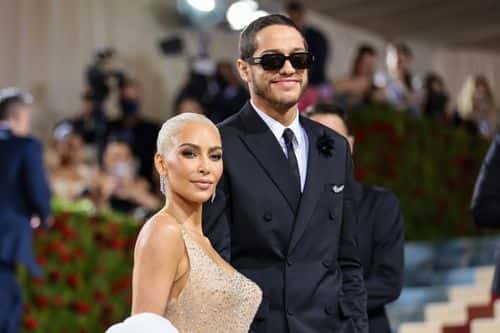 (L-R) Kim Kardashian and Pete Davidson attend The 2022 Met Gala Celebrating