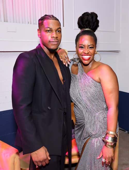 (L-R) John Boyega and Teyonah Parris attend the Netflix Premiere of 