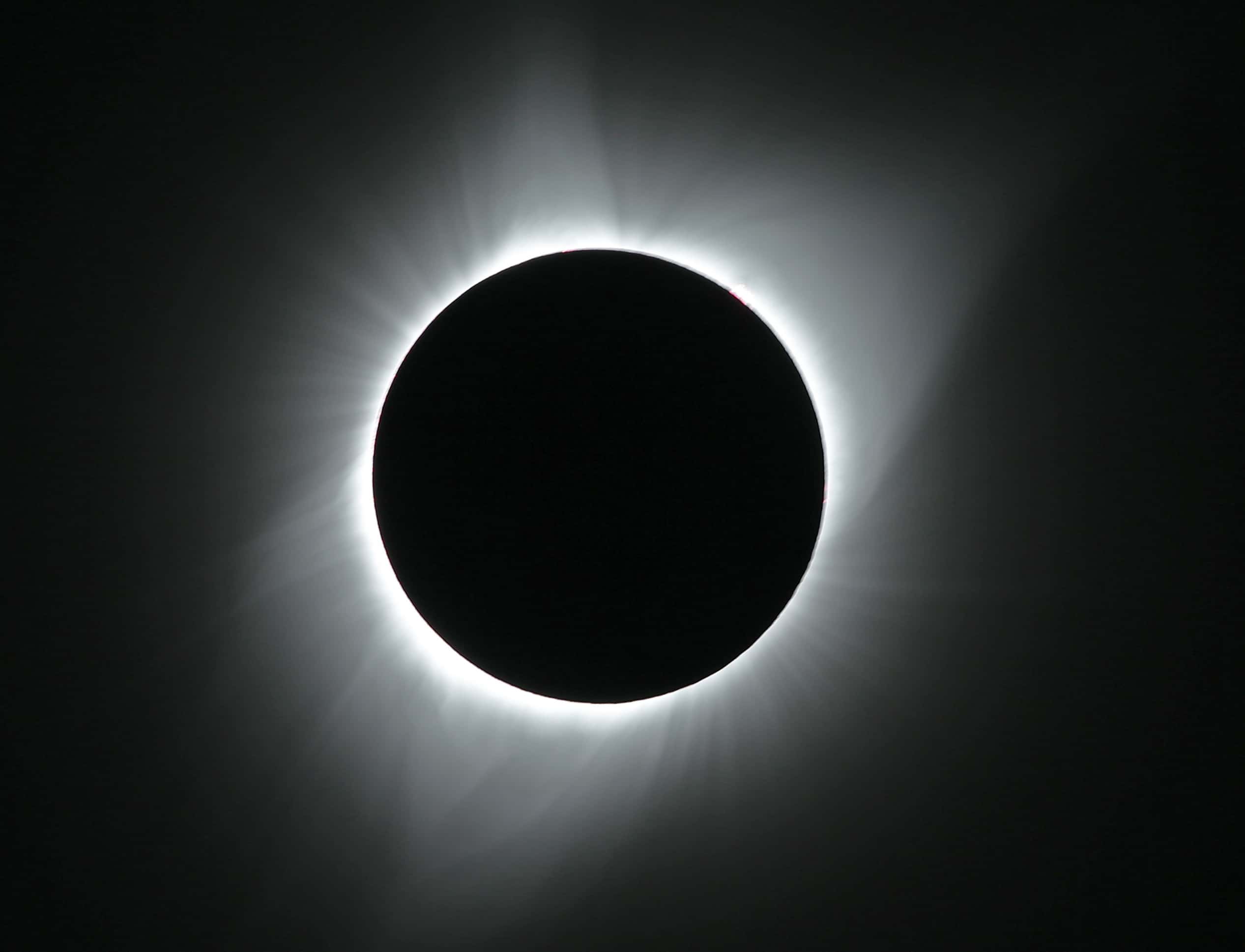 JACKSON, WY - AUGUST 21: The sun is is in full eclipse over Grand Teton National Park on August 21, 