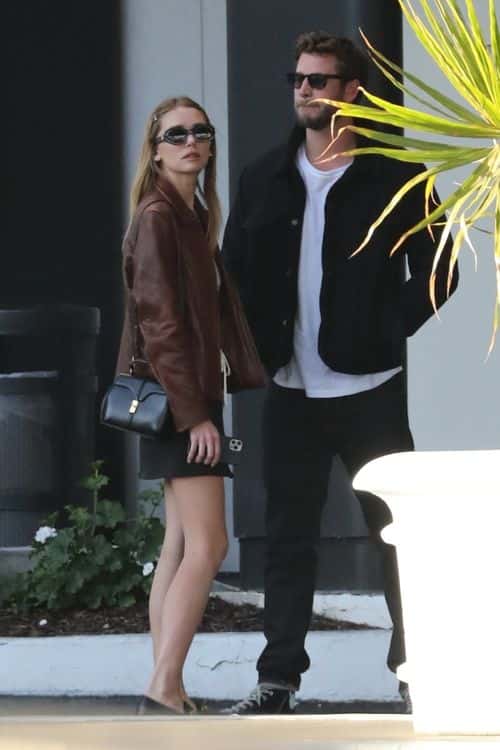 Liam Hemsworth and Gabriela Brooks out and about. (Backgrid)
