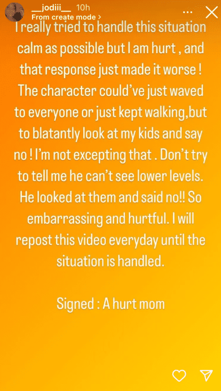 Screenshot of Jodi's Instagram story (Jodi/Instagram)