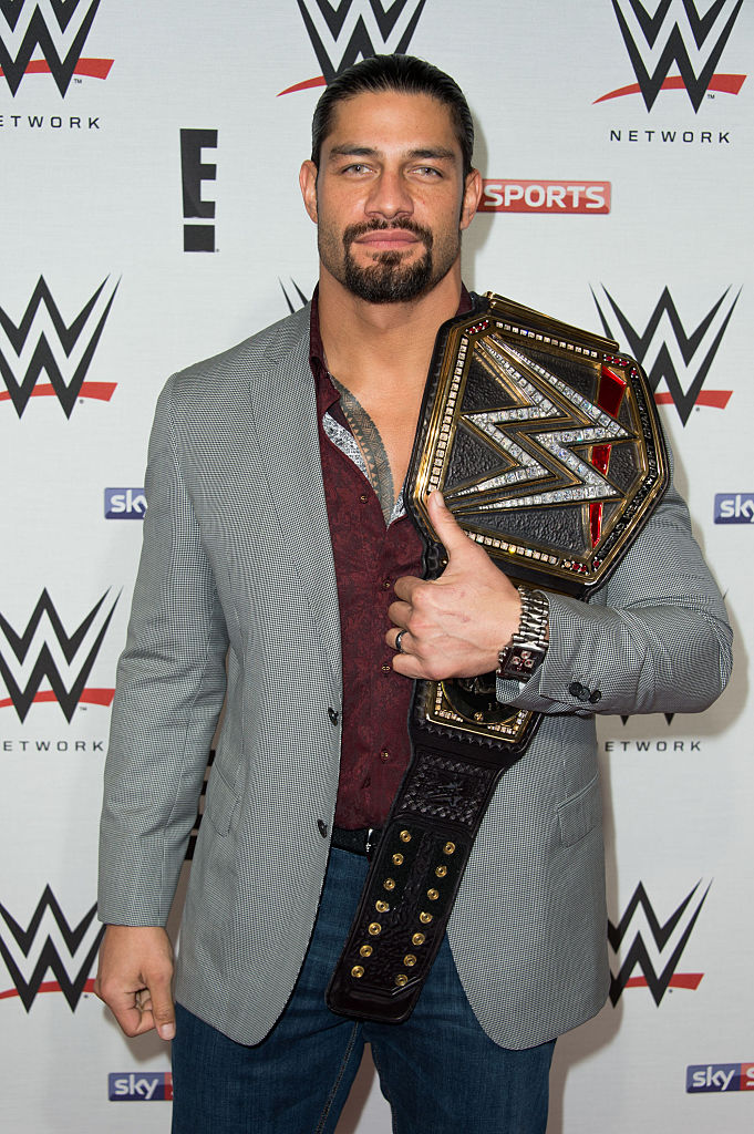 Roman Reigns arrives for WWE RAW at 02 Brooklyn Bowl on April 18, 2016, in London, England. (Photo by Ian Gavan/Getty Images)