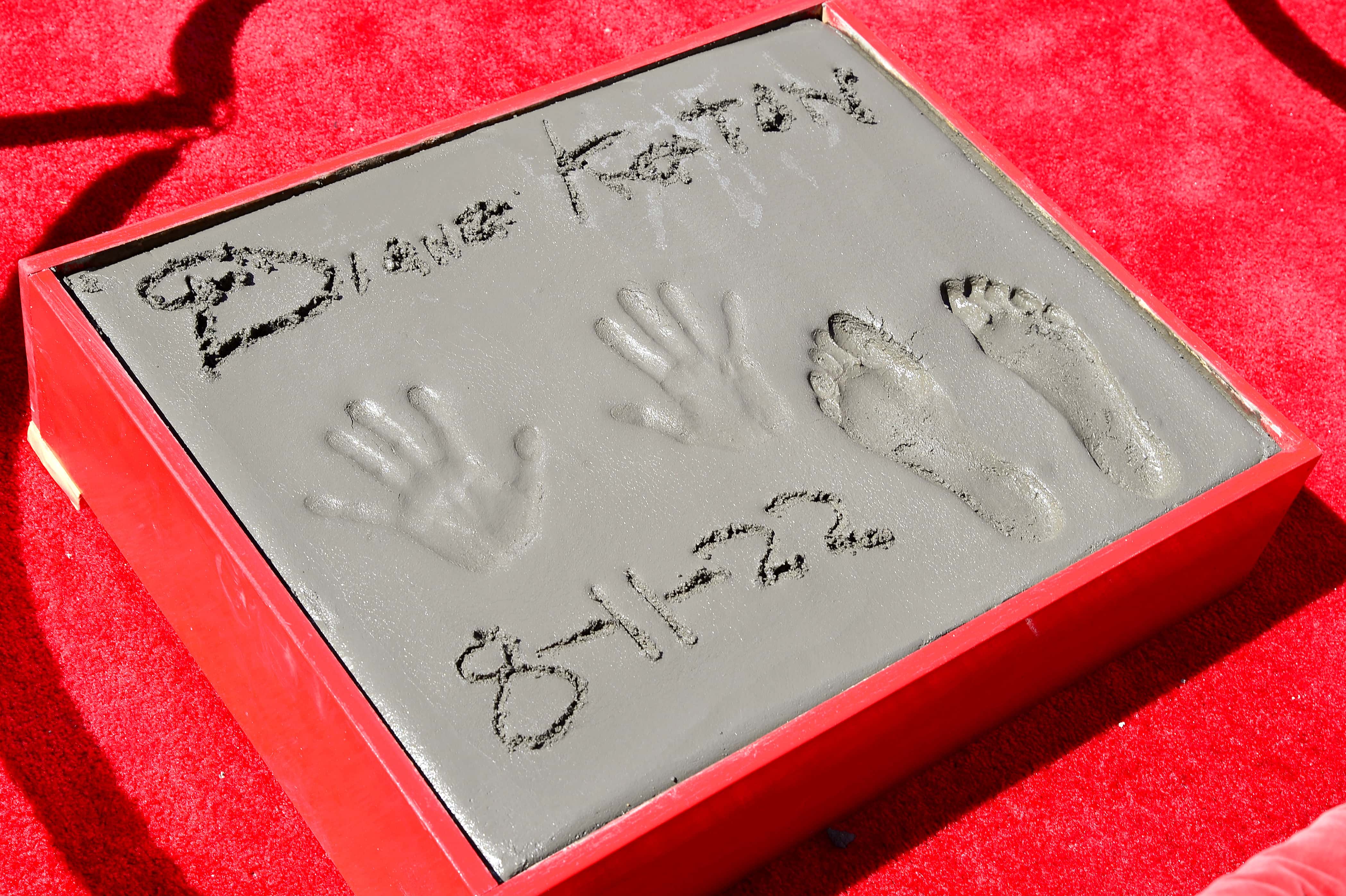 A view of the Handprint and Footprint in Cement Ceremony for Actress Diane Keaton hosted by TCL Chinese Theatre on August 11, 2022 in Hollywood, California. (Photo by Jerod Harris/Getty Images)