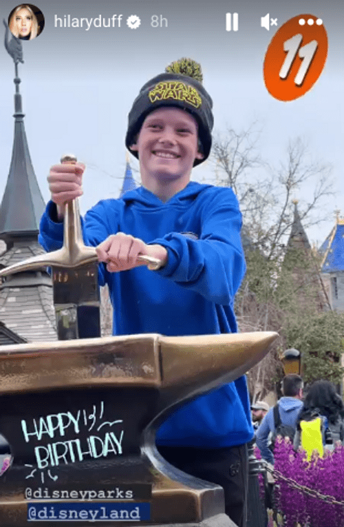 On Monday, Hilary Duff, 35, celebrated her son Luca's 11th birthday by spending the day in Disneyland with her kids (Instagram/@hilaryduff)