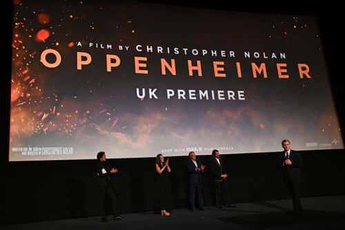 Director Christopher Nolan speaks on stage at the UK Premiere of 