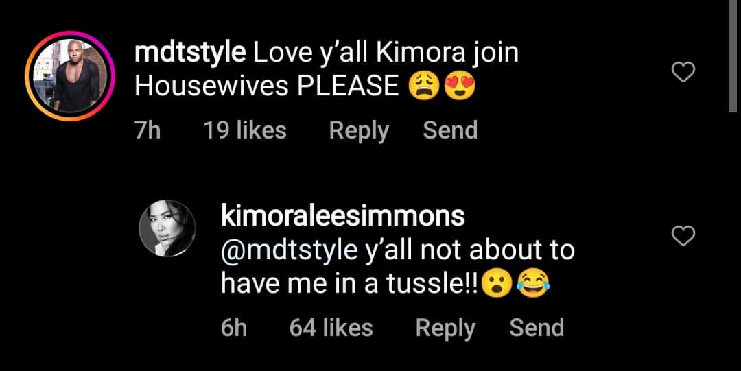 Kimora responds to Real Housewives fan (kimoraleesimmons/Instagram)
