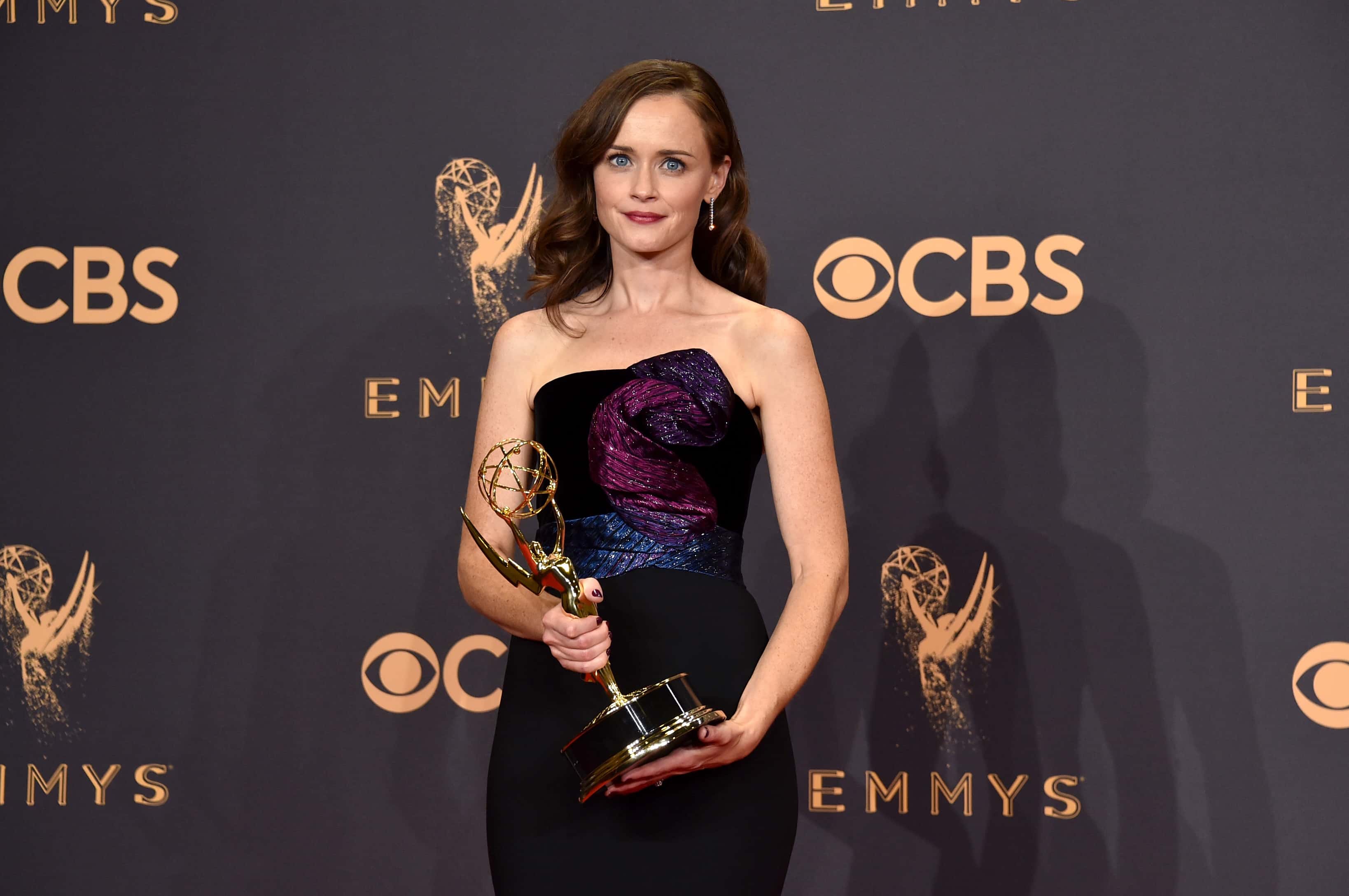 Actor Alexis Bledel of 'The Handmaid's Tale,' winner of the Outstanding Drama Series award, poses in the press room during the 69th Annual Primetime Emmy Awards at Microsoft Theater on September 17, 2017 in Los Angeles, California.