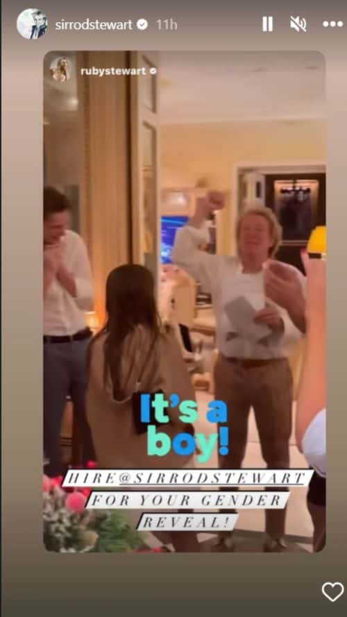 Sir Rod Stewart announces the pregnancy of daughter Ruby on his social media handles. (Photo: @sirrodstewart/Instagram)