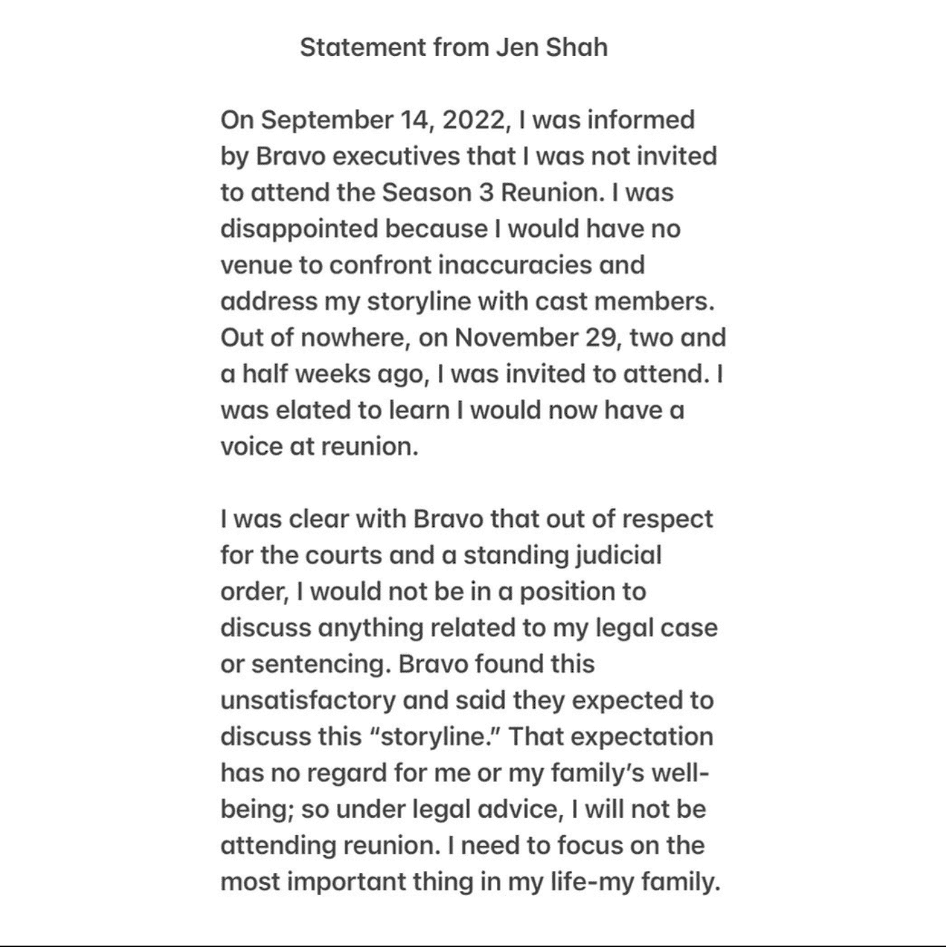 'RHOSLC' star Jen shah revealed that she wouldn't be attending the  Season 3 reunion (Jen Shah/ Instagram)