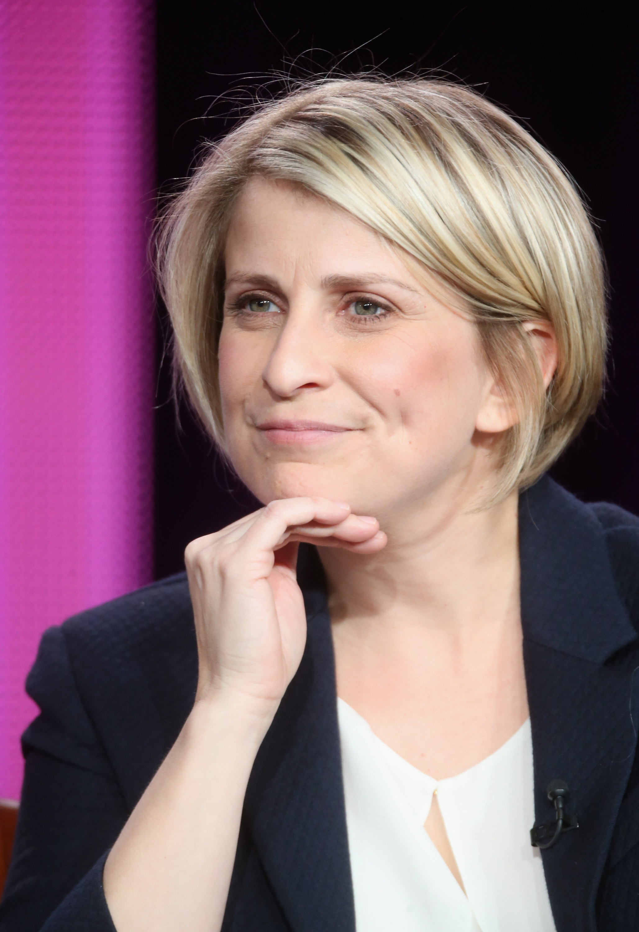 Executive producer Liz Feldman speaks onstage during the 'One Big Happy' panel discussion at the NBC/Universal portion of the 2015 Winter TCA Tour at the Langham Hotel on January 16, 2015 in Pasadena, California. (Getty Images)
