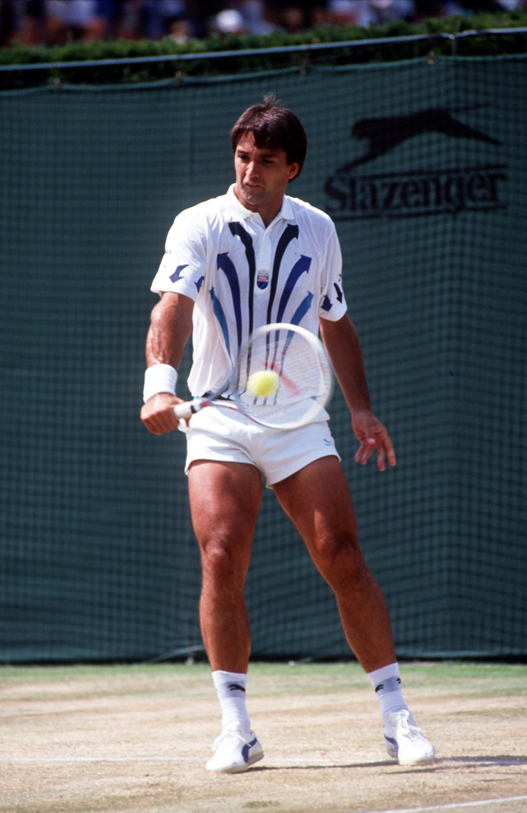 Jun 1989:  Slobodan Zivojinovic of Yugoslavia in action at the Wimbledon Lawn Tennis Championships, London. Mandatory Credit: Allsport UK/ALLSPORT