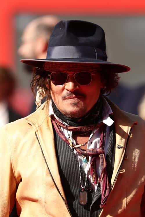 Johnny Depp attends the red carpet of the movie