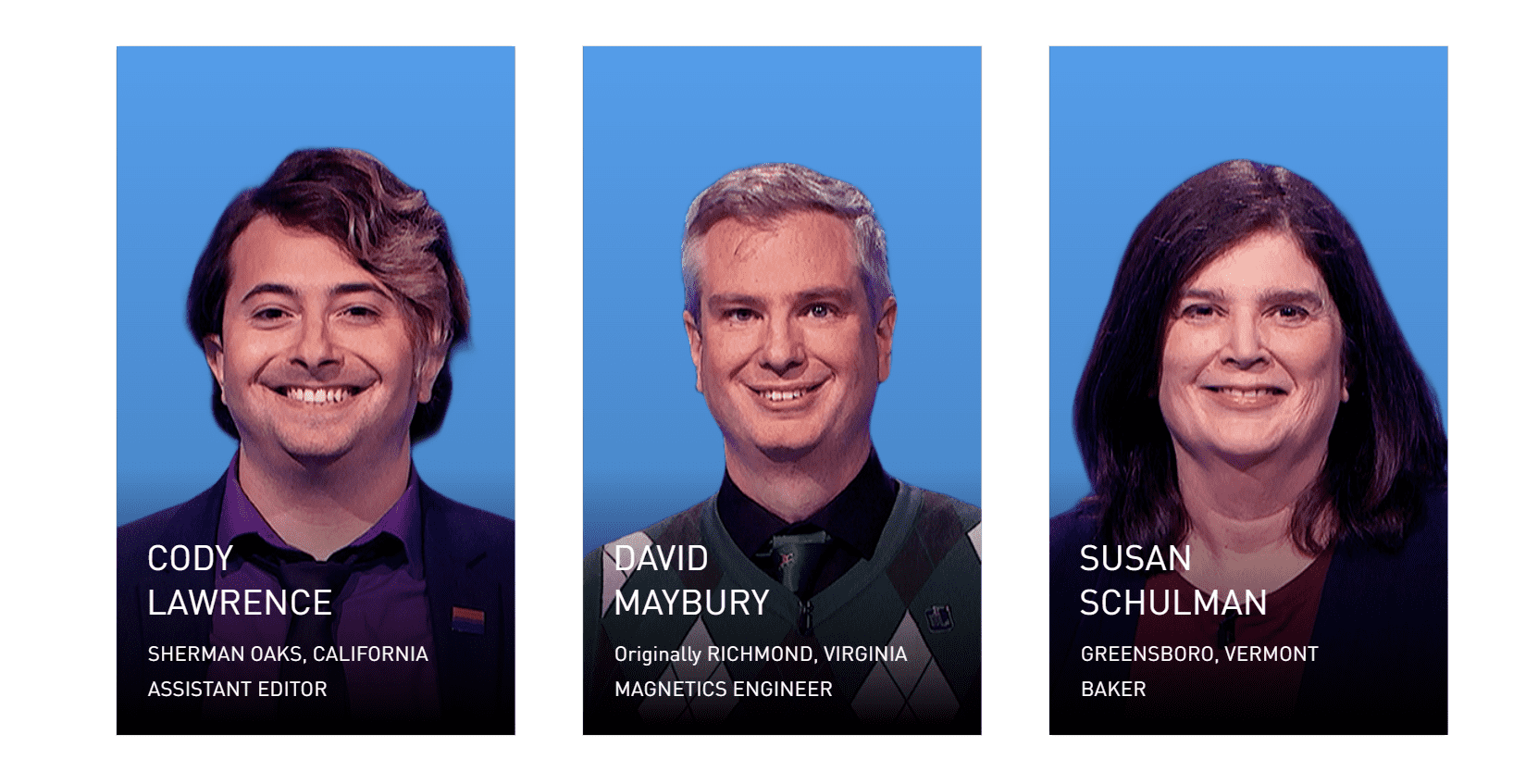 Line-up for the first week of 'Jeopardy!' Second Chance (Jeopardy.com) 