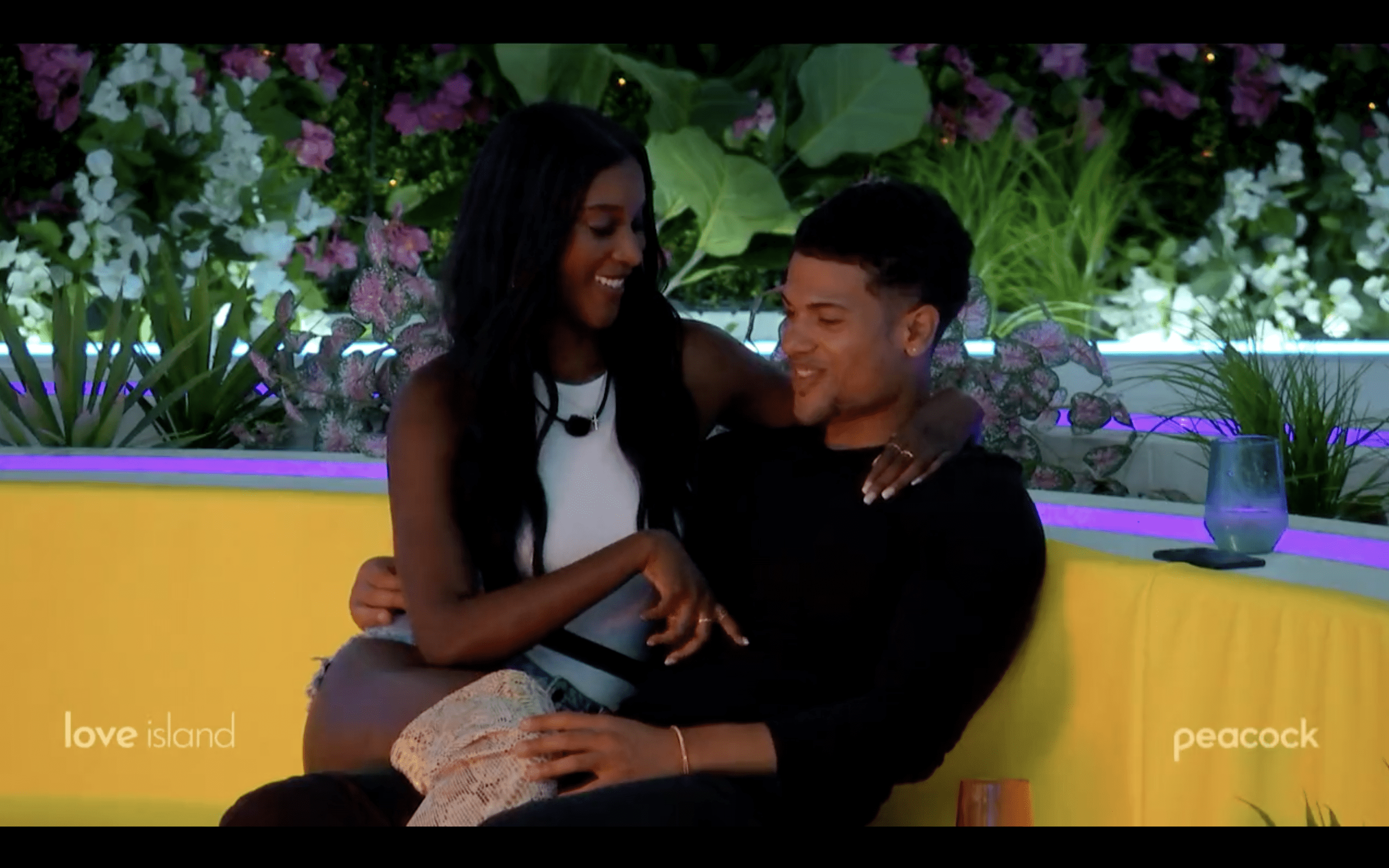 Zeta Morrison and Timmy Pandolfi on 'Love Island' USA (Peacock)