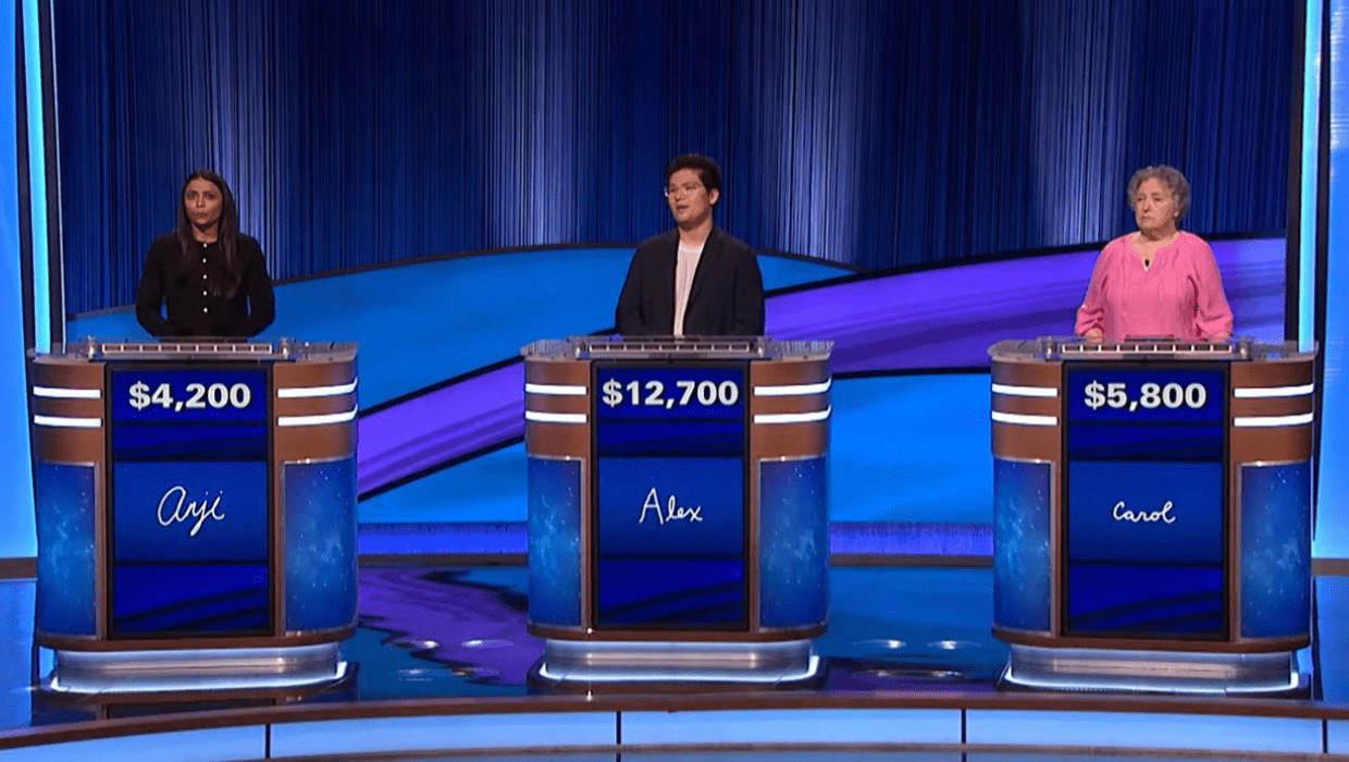 'Jeopardy!' contestant Alex Gordon dethroned champ Anji Nyquist after stellar performance (@jeopardy/YouTube)