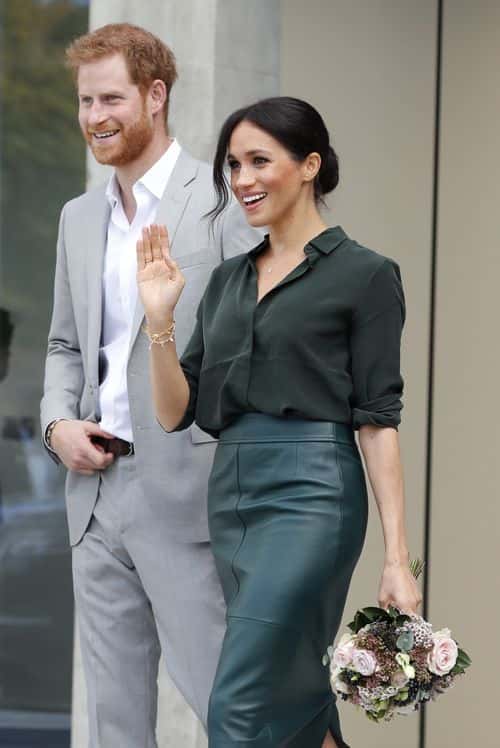 Meghan, Duchess of Sussex and Prince Harry, Duke of Sussex at The University of Chichester Tech Park during an official visit to Sussex on October 3, 2018 in Chichester, England. The Duke and Duchess married on May 19th 2018 in Windsor and were conferred The Duke & Duchess of Sussex by The Queen. (Photo by Heathcliff O'Malley - WPA Pool/Getty Images)