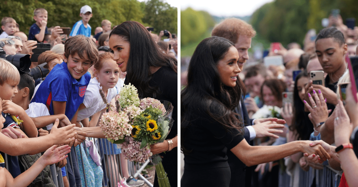 Meghan Markle SNUBBED by mourner during walkabout outside Windsor castle (Photo by Kirsty O'Connor - WPA Pool/Getty Images)