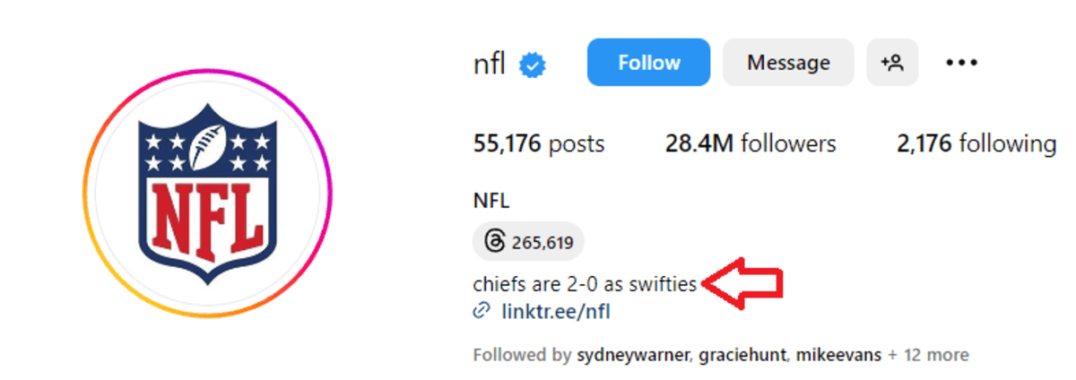 NFL Instagram bio (@NFL_DoveKleiman/X)