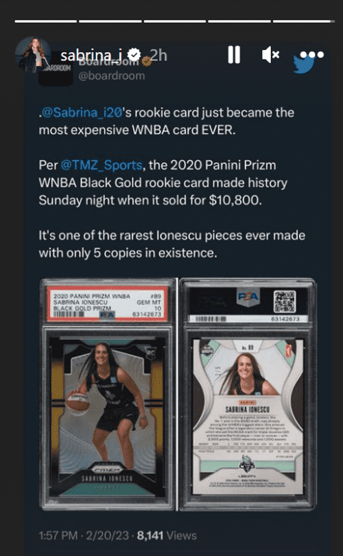 Image: sabrina_i/Instagram story screenshot