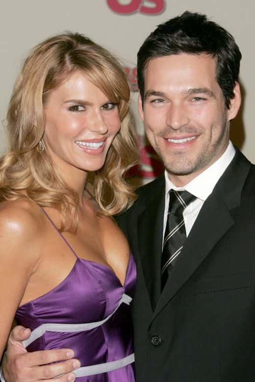Actor Eddie Cibrianand and wife Brandi arrive at the Us Weekly and Rolling Stone Oscar Party held at the Pacific Design Center on March 5, 2006 in West Hollywood, California.