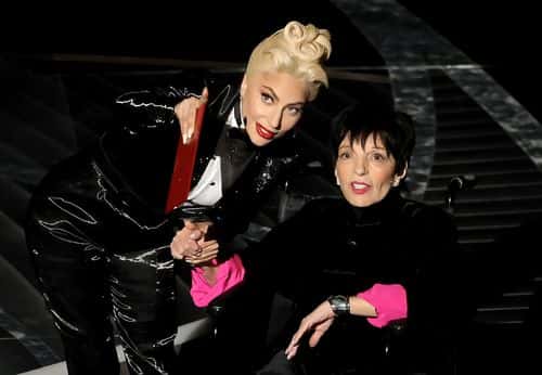 (L-R) Lady Gaga and Liza Minnelli speak onstage during the 94th Annual Academy Awards at Dolby Theatre on March 27, 2022 in Hollywood, California. (Photo by Neilson Barnard/Getty Images)