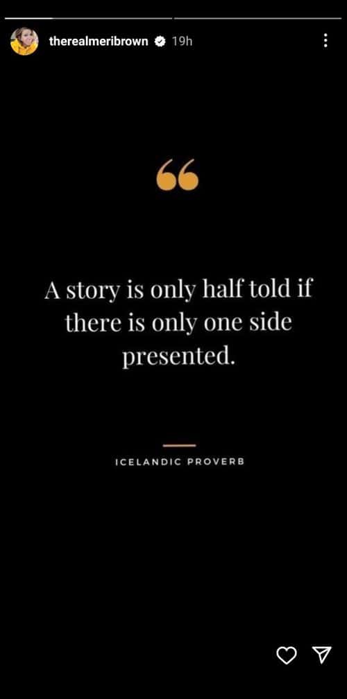 'Sister Wives' star Meri Brown's Instagram story (Instagram/@therealmeribrown)