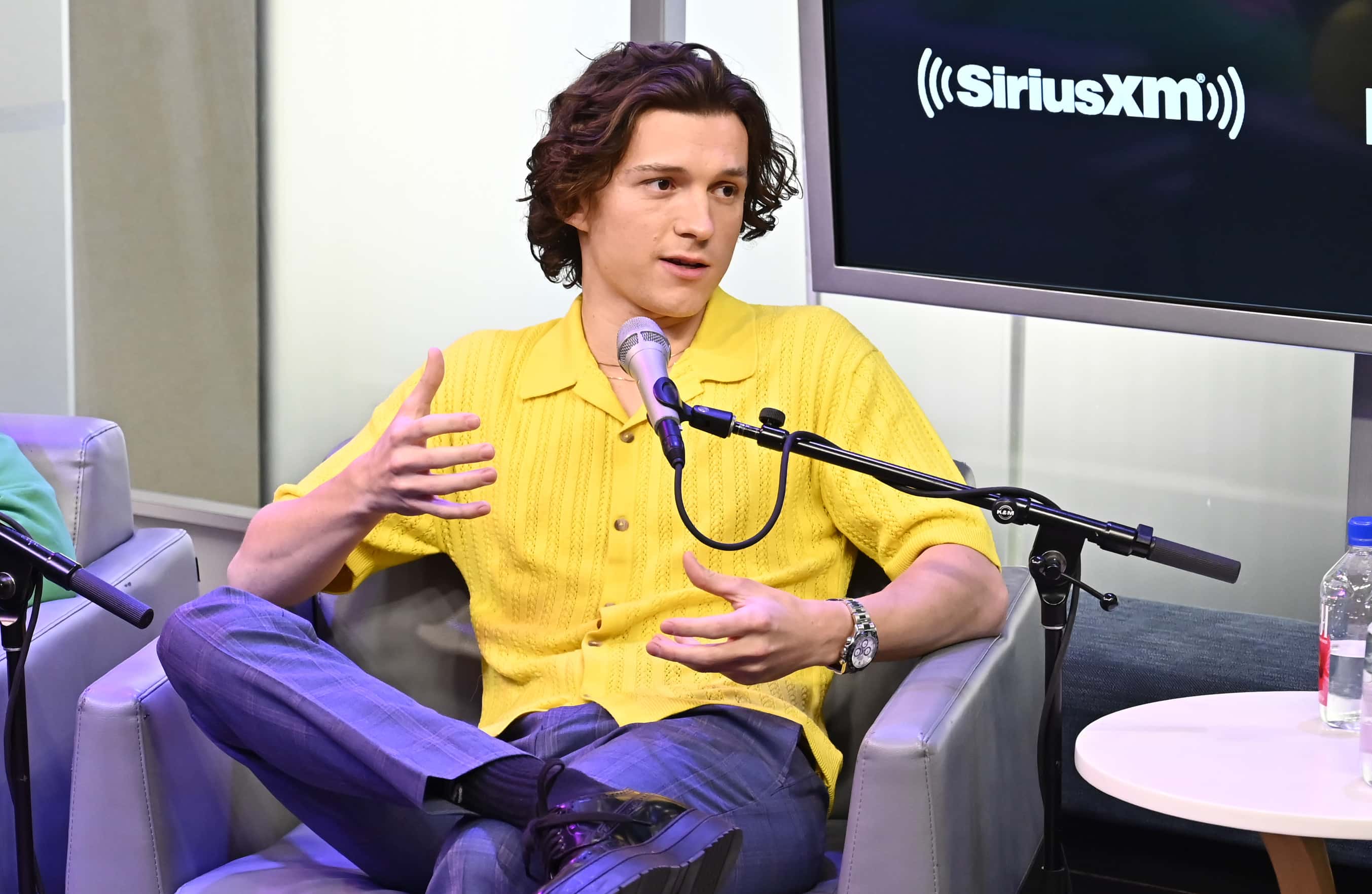 NEW YORK, NEW YORK - FEBRUARY 17: Actor Tom Holland visits the SiriusXM Studios on February 17, 2022 in New York City. (Photo by Astrid Stawiarz/Getty Images for SiriusXM)