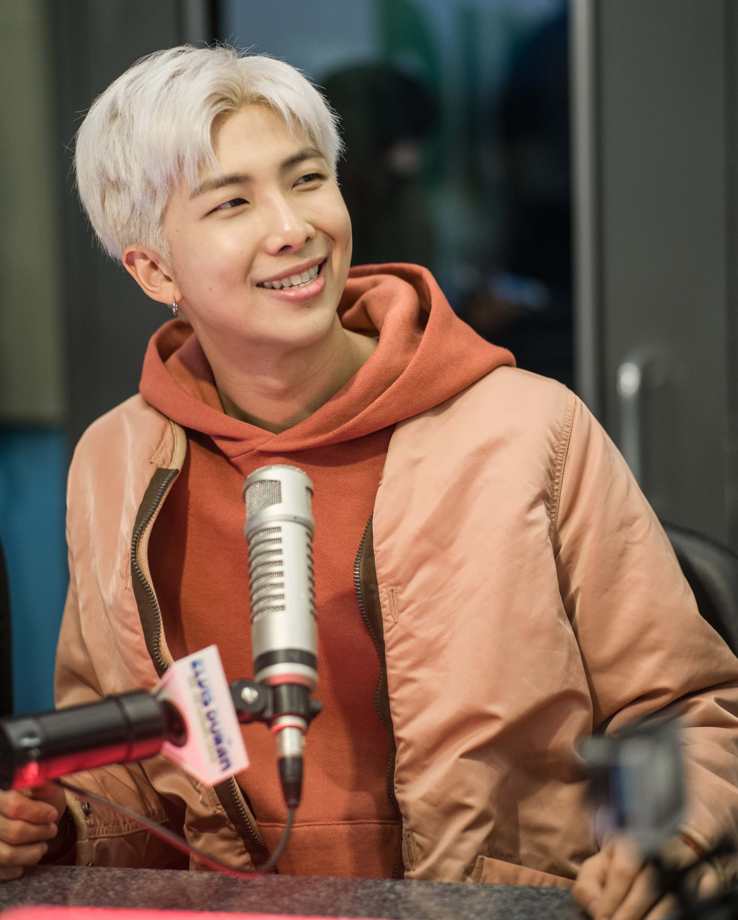 NEW YORK, NY - APRIL 12:  RM of BTS visits The Elvis Duran Z100 Morning Show at Z100 Studio on April