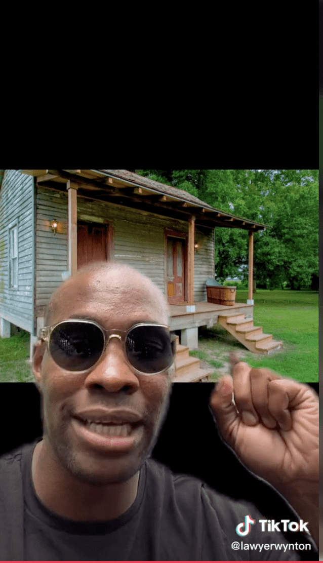 Blac lawyer Wynton Yates called out the 'slave cabin' on a now viral TikTokv video. (Photo: TikTok)