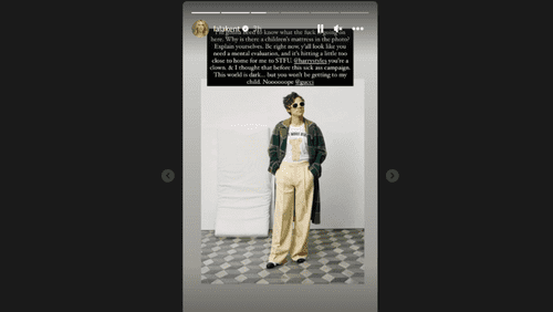 Lana Kent's Instagram Story calling out Harrry Styles and Gucci (Instagram/lalakent)