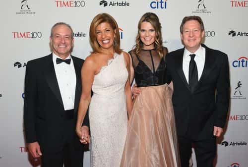(L-R) Joel Schiffman, Hoda Kotb, Savannah Guthrie, and Michael Feldman attend the 2018 Time 100 Gala at Jazz at Lincoln Center on April 24, 2018 in New York City.