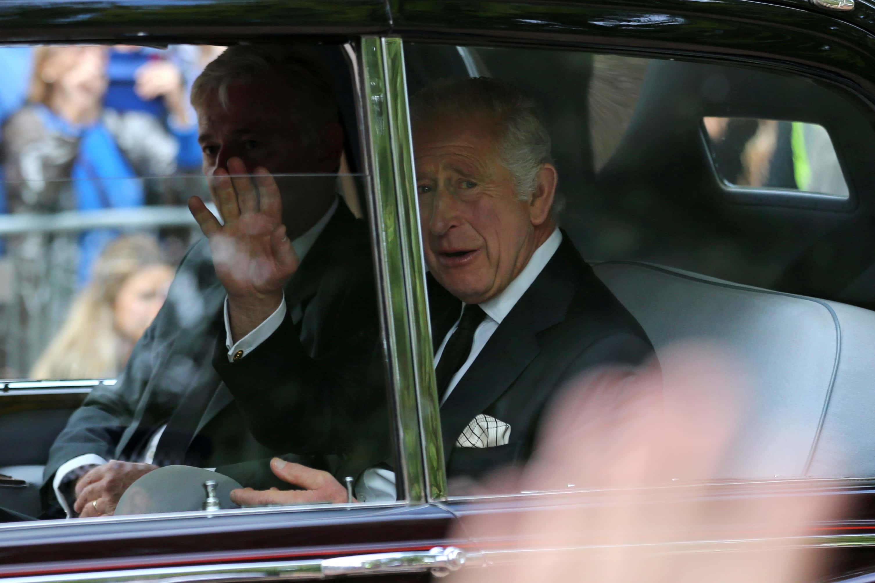 King Charles III is driven from Clarence House to Buckingham Palace on September 14, 2022 in London, United Kingdom. (Photo by Isabel Infantes - WPA Pool/Getty Images)
