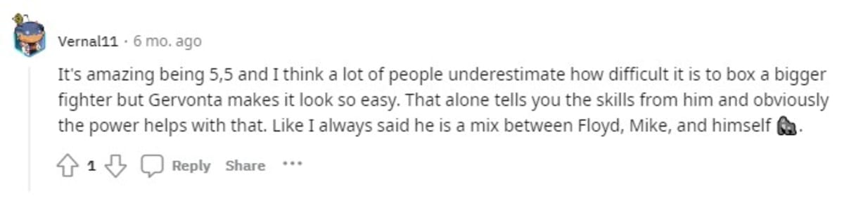 One Reddit user praised Gervonta Tank Davis for showing 'amazing skills' despite being 5'5 (r/boxing/Reddit)