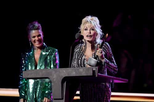 Inductee Dolly Parton speaks onstage during the 37th Annual Rock & Roll Hall of Fame Induction Ceremony at Microsoft Theater on November 05, 2022 in Los Angeles, California.