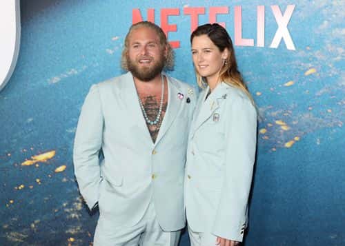 Jonah Hill and Sarah Brady attend the world premiere of Netflix's 