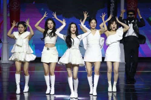 (EDITORIAL USE ONLY)  Girl group Red Velvet performs during the 11th Gaon Chart Music Awards at Jasmil Indoor Gymnasium on January 27, 2022 in Seoul, South Korea.