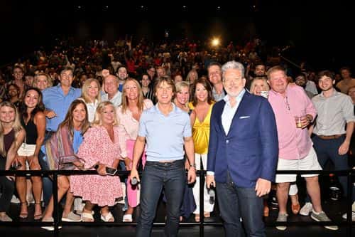 Tom Cruise and Christopher McQuarrie make a surprise theatre appearance to celebrate 