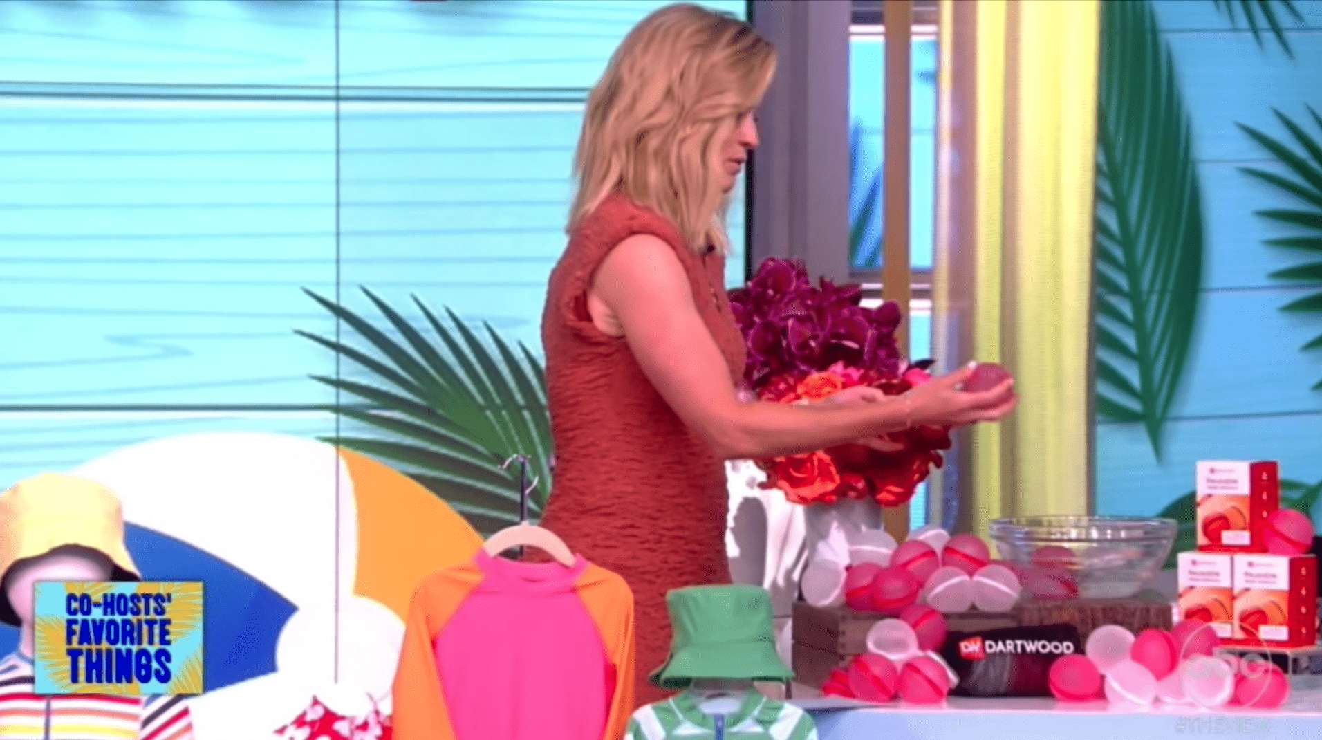Sara Haines didn't hesitate to throw the water balloon at 'The View' producer (ABC)