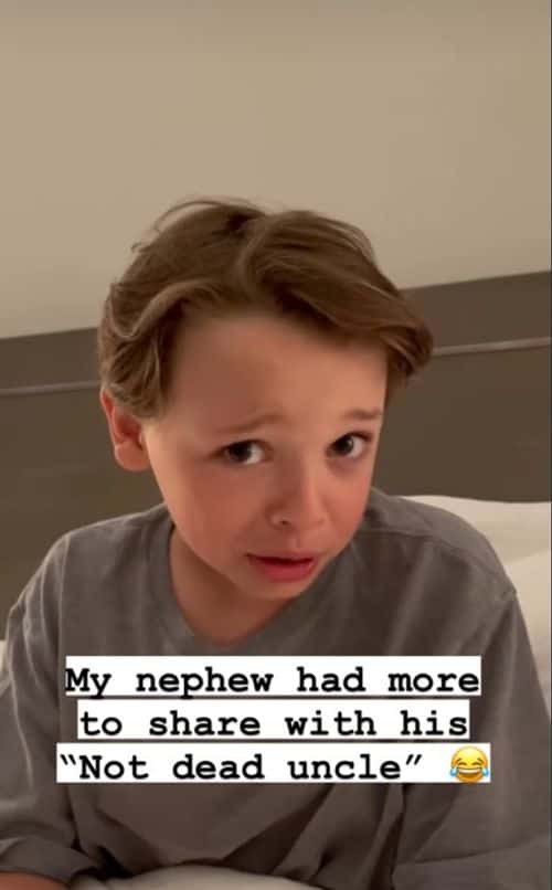 Jeremy Renner's nephew tries his famous eyebrow lift (@jeremyrenner/Instagram)