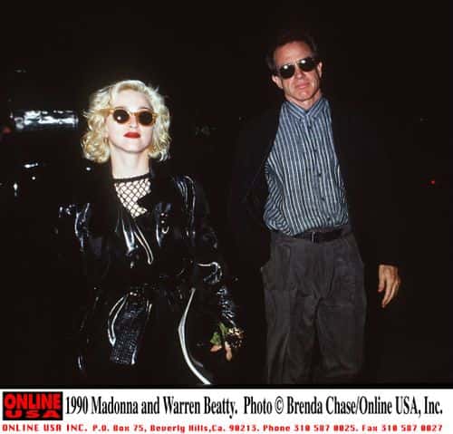 1990 Madonna and Warren Beatty.