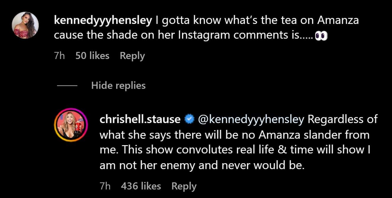 Chrishell Stause talks about Amanza Smith (Instagram/chrishell.stause)