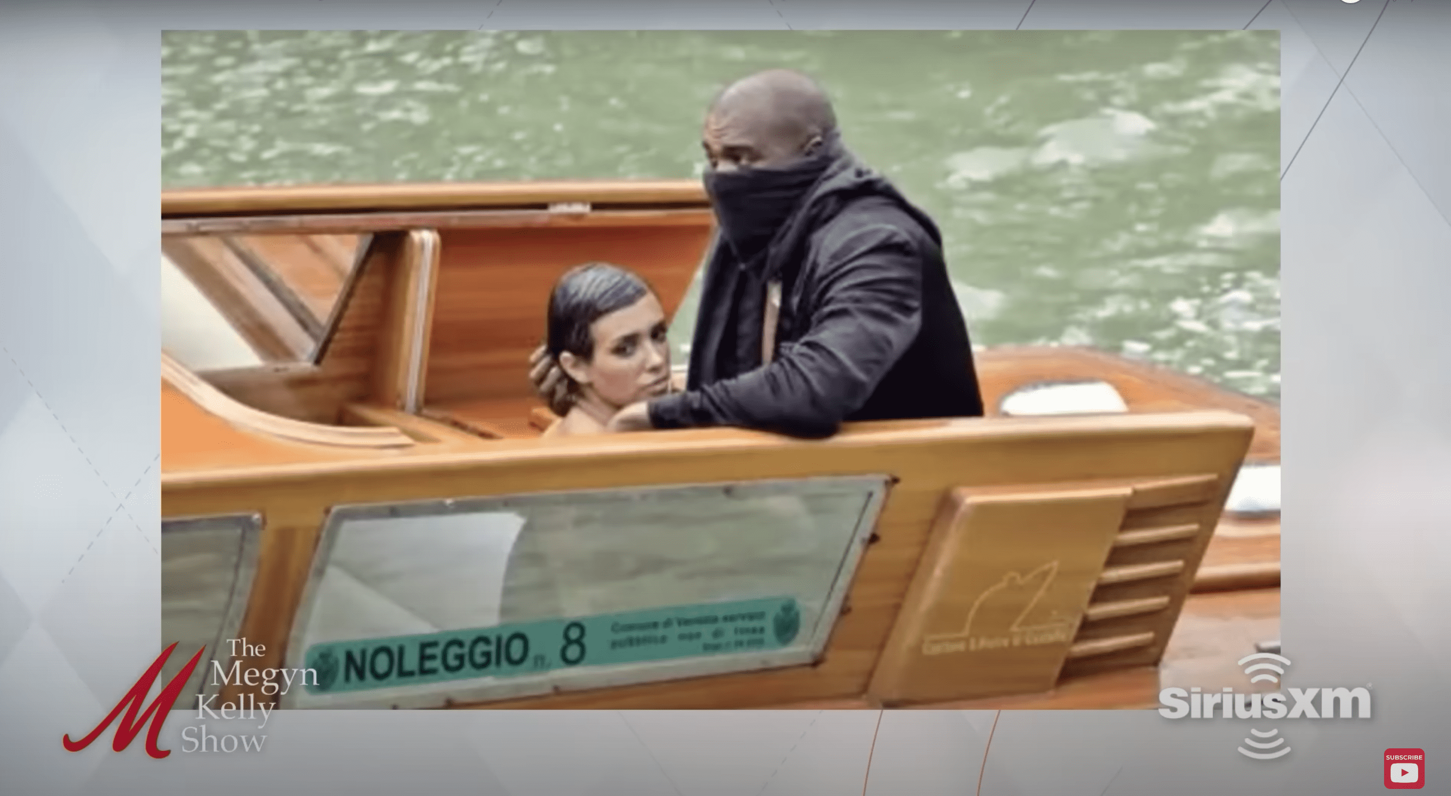 Megyn Kelly showed a few snaps of Kanye West and Bianca Censori from their explicit Vencie boat ride (@MegynKelly/YouTube)