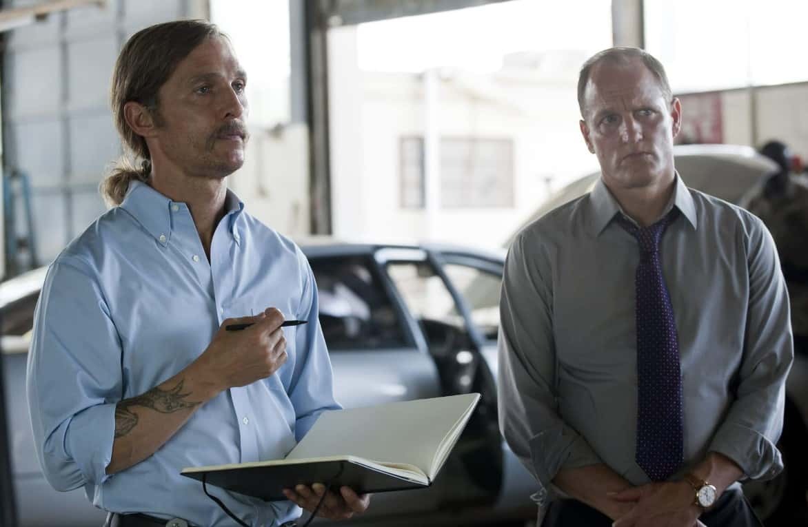 Matthew McConaughey (L) and Woody Harrelson in 2014 series 'True Detective' (IMDb)