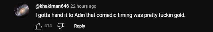 A user lauded Adin Ross' comic timing (xqcclips/YouTube)
