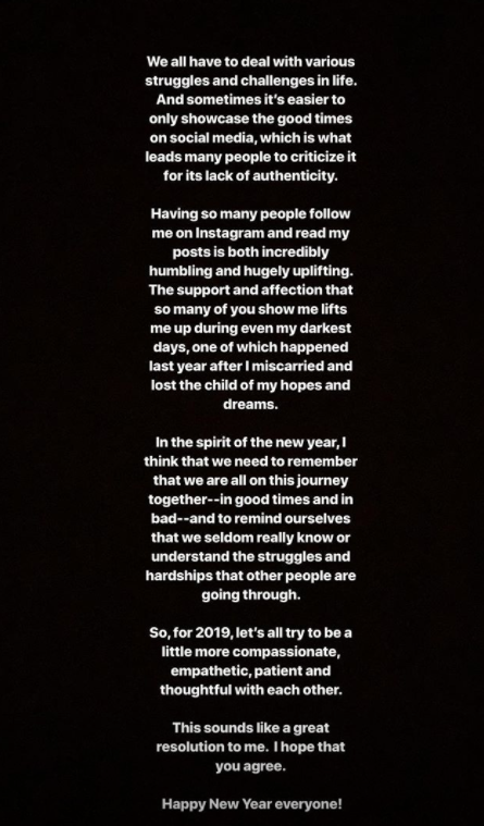 Shay Mitchell Instagram message (Source: shaymitchell, Instagram)