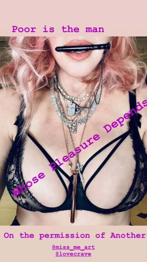 Madonna's picture with the Vesper necklace. (@madonna/Instagram)