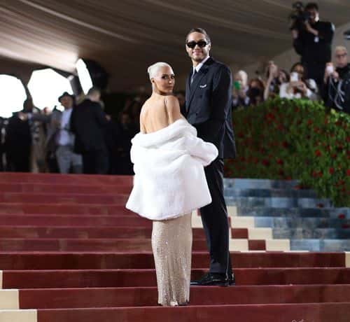 Pete Davidson and Kim Kardashian attend The 2022 Met Gala Celebrating 